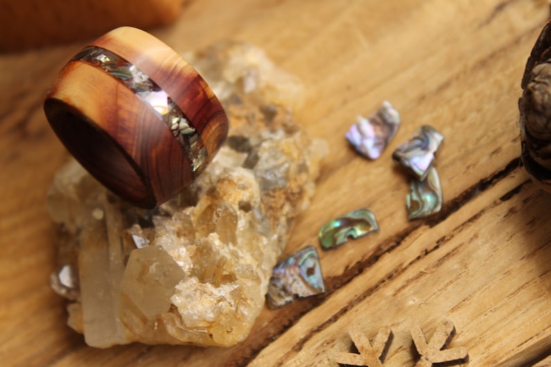 minimalistic ring wedding bands ring abalone ring engagement ring promise ring for men bands ring wooden bands wood rings for women 5 Year
