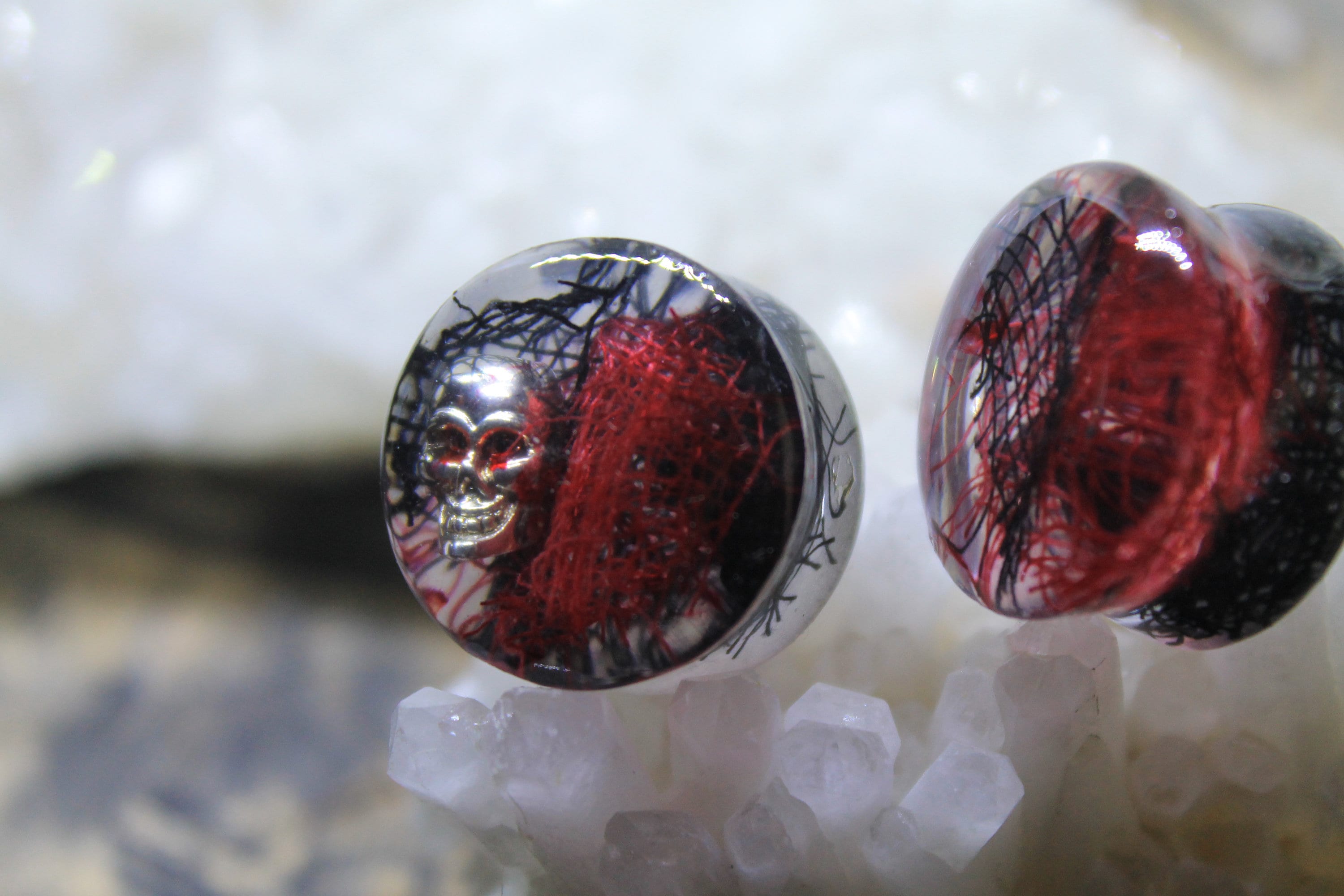 Bloody Ear Gauge Skull Plugs Goth Halloween Plugs Horror Plugs Etsy