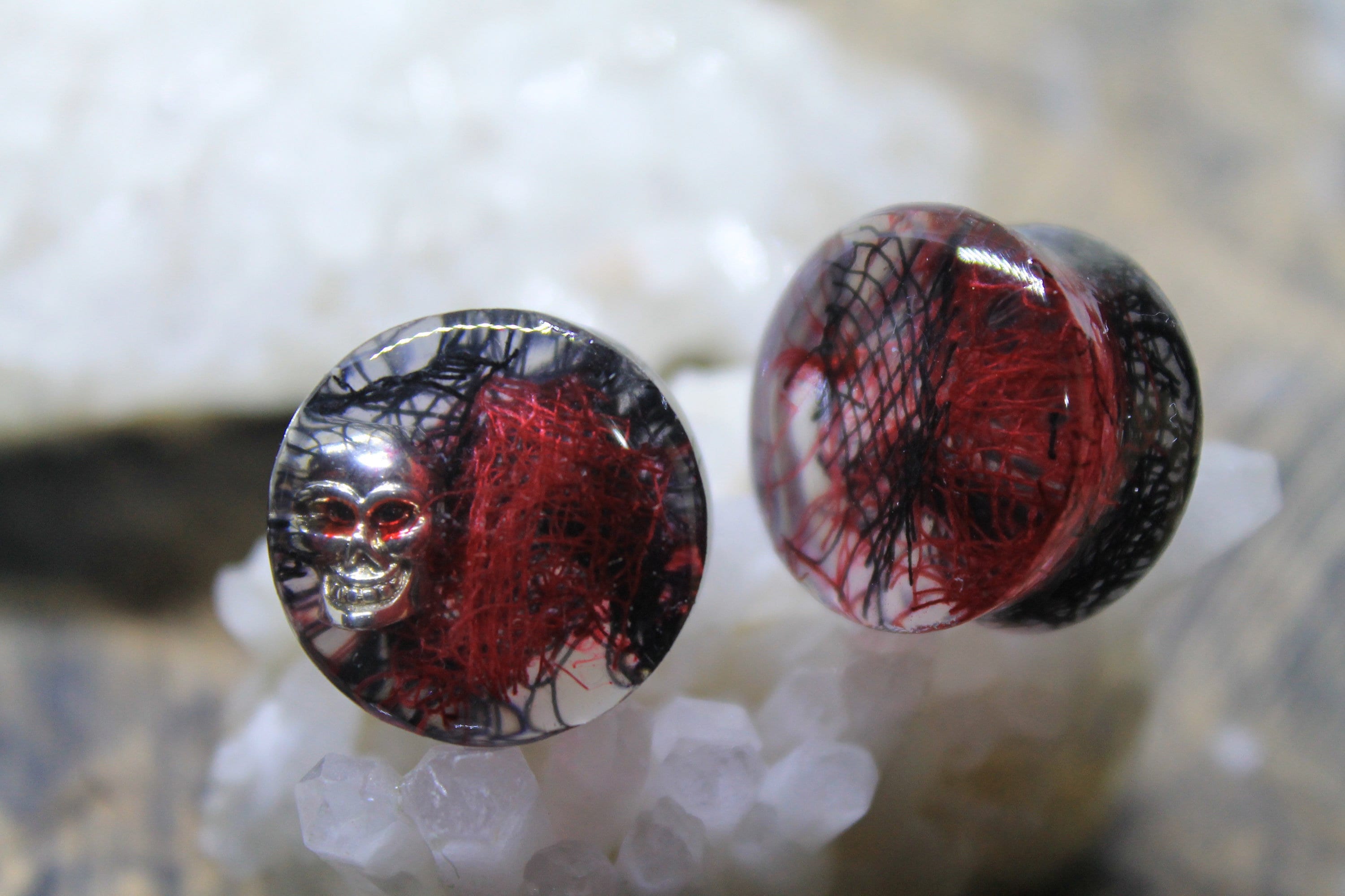 Bloody Ear Gauge Skull Plugs Goth Halloween Plugs Horror Plugs Etsy