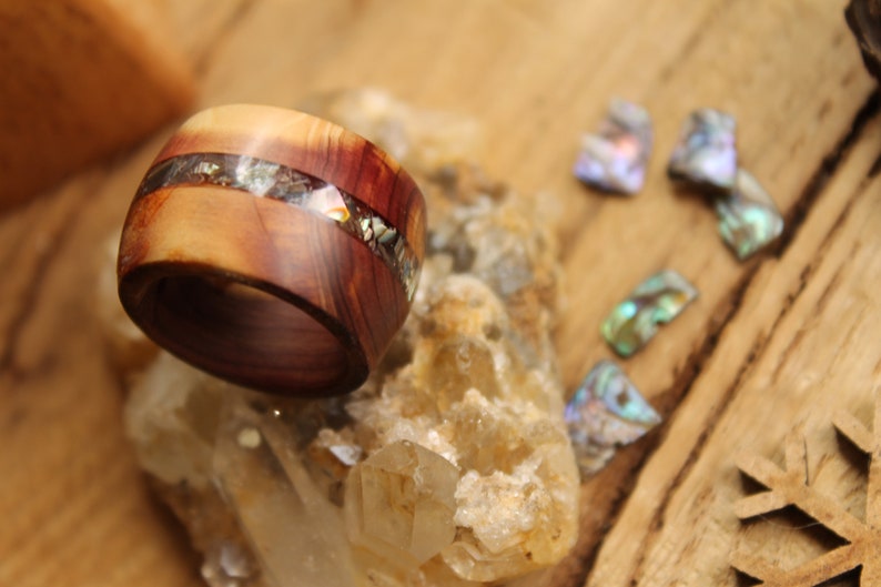 minimalistic ring wedding bands ring abalone ring engagement ring promise ring for men bands ring wooden bands wood rings for women 5 Year
