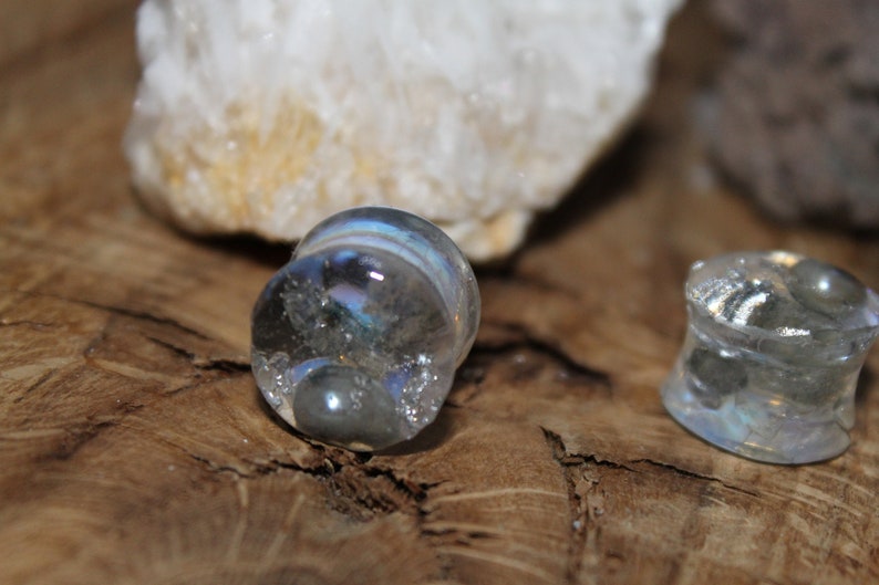 Labradorite Plug White Opalite Plugs Freshwater Pearl Gauges Etsy