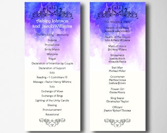 red wedding program template fall wedding ceremony program etsy