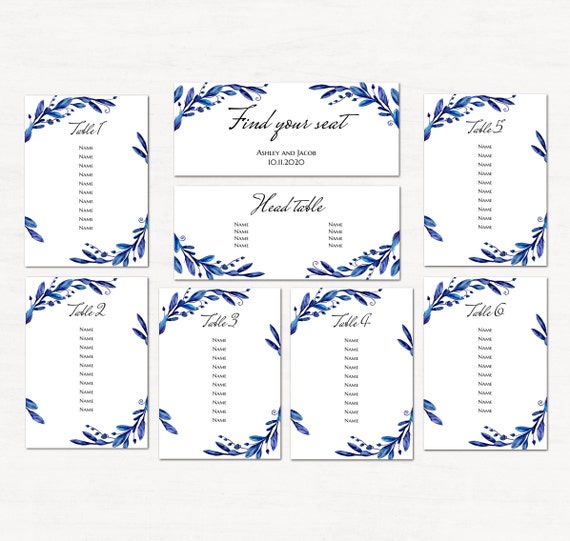 Seating Chart Template Etsy