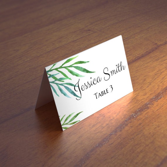 Tropical Wedding Place Cards Diy Exotic Guest Cards Template Etsy