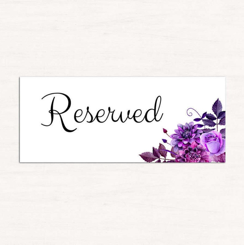 Hochzeit reserviert Schild Vorlage lila Hochzeit ...