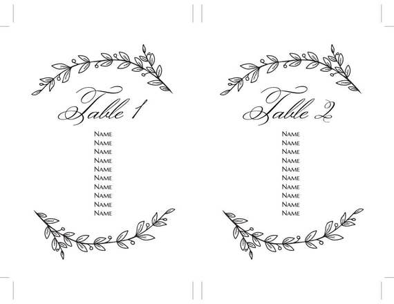 Wedding Table Plan Template