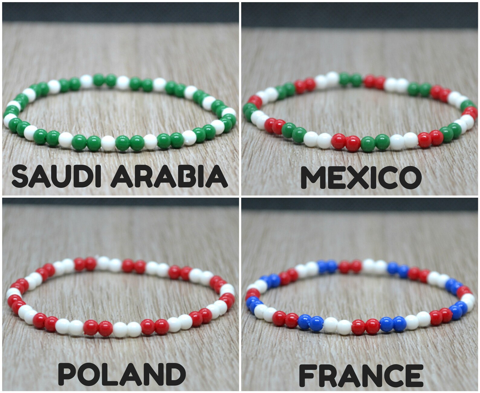 Qatar 2022 Bracelet World Cup 2022 Flag Bead Bracelets Etsy