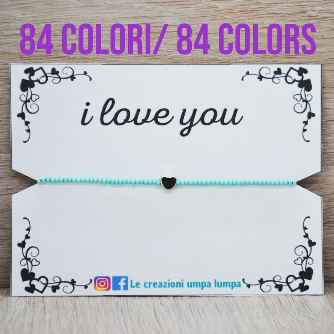 I love you bracelet love beaded bracelet heart beads Etsy France