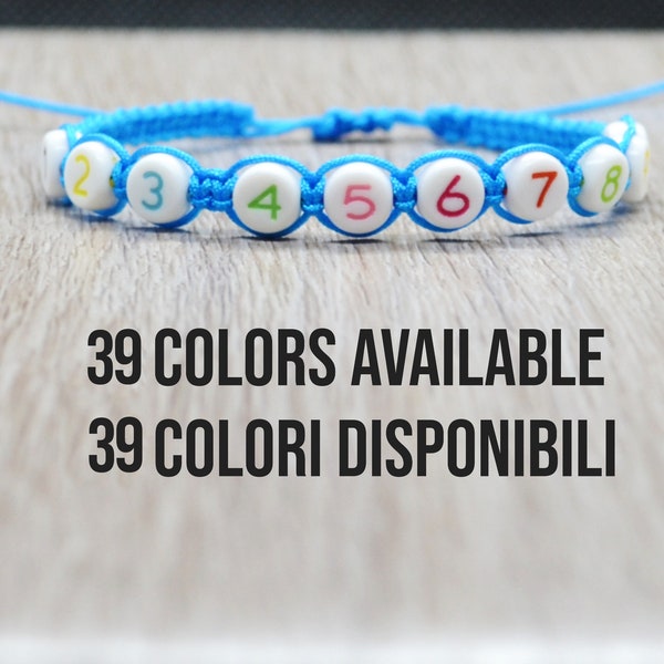 phone number bracelet, macrame bracelet with beads, friendship bead bracelet, custom thread bracelet, kids bracelet bead, colorful numbers