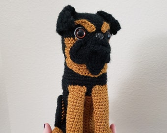 Grumpy Puppy Dog Amigurumi Crochet Pattern, Grumps the Pup Realistic Plush Brussels Griffon Digital Download PDF Tutorial