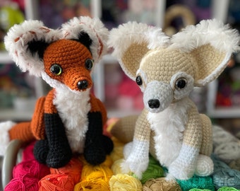 Fox Amigurumi Crochet Pattern, Fennec and Red Woodland Vulpes Plush Digital Download PDF Tutorial