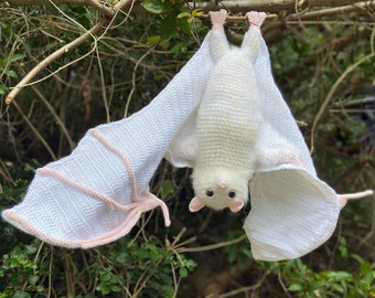 Fruit Bat Amigurumi Crochet Pattern, Flynn the Flying Fox Realistic Plush Digital Download PDF Tutorial