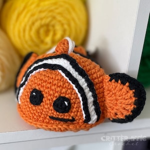 Clown Fish Amigurumi Crochet Pattern, Ocean Animal Sea Life Bath Scrubby Plush Digital Download PDF Tutorial