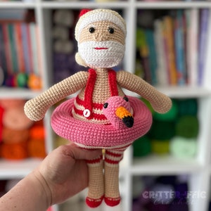 Santa Claus Amigurumi Crochet Pattern, Tropical Christmas St Nick Plush Digital Download PDF Tutorial