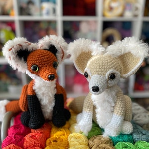 Fox Amigurumi Crochet Pattern, Fennec and Red Woodland Vulpes Plush Digital Download PDF Tutorial