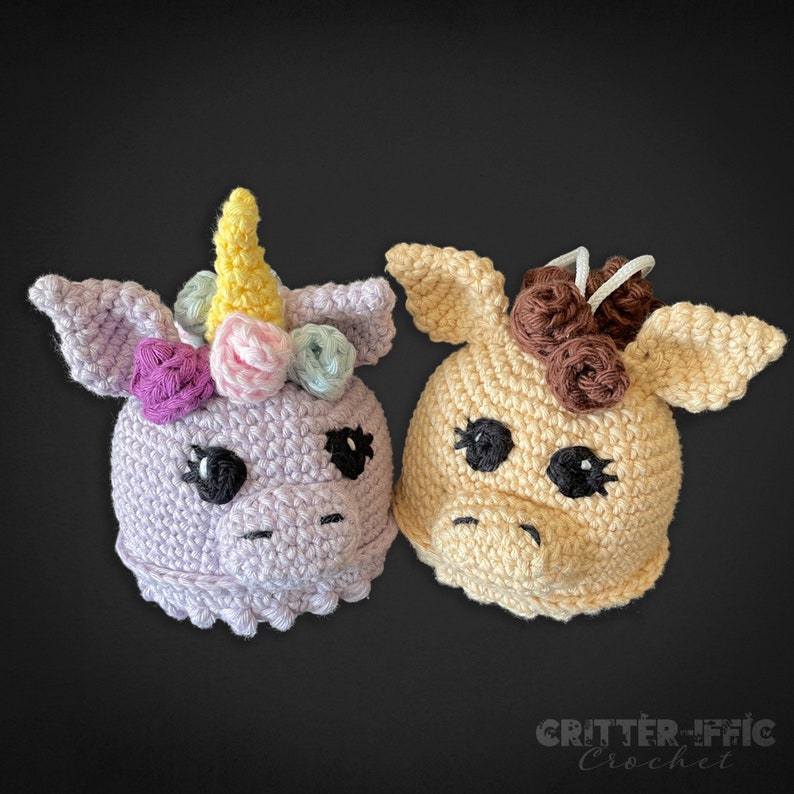 Unicorn Amigurumi Crochet Pattern, Magical Horse Fantasy Creature Scrubby Plush Digital Download PDF Tutorial image 8