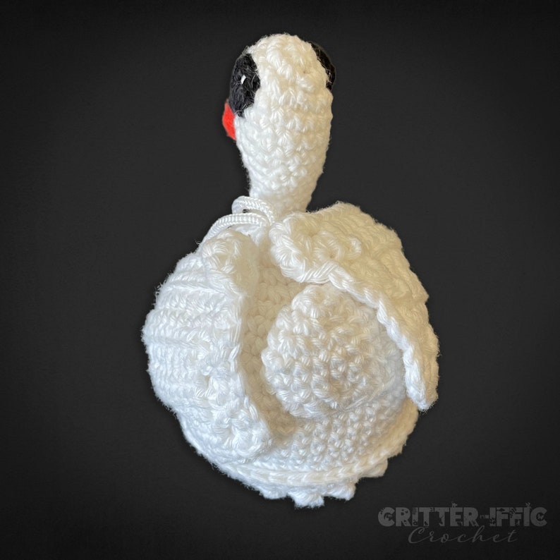 Swan Amigurumi Crochet Pattern, Bird Bath Scrubby Animal Plush Digital Download PDF Tutorial image 6