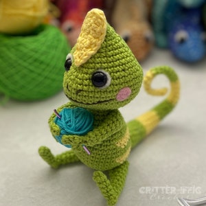 Chameleon Amigurumi Crochet Pattern, Chloe the Lizard Plush Digital Download PDF Tutorial