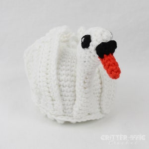 Swan Amigurumi Crochet Pattern, Bird Bath Scrubby Animal Plush Digital Download PDF Tutorial image 7