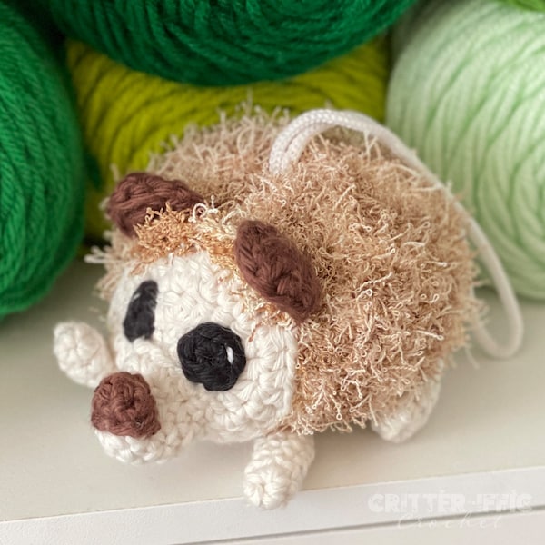 Hedgehog Amigurumi Crochet Pattern, Woodland Animal Scrubby Plush Digital Download PDF Tutorial