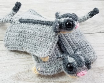 Sassy the Sugar Glider Crochet Pattern, Coin Purse Pattern, Sugar Glider Pattern, Zippered Crochet Pattern, Sugar Glider Purse, Sugar Bear