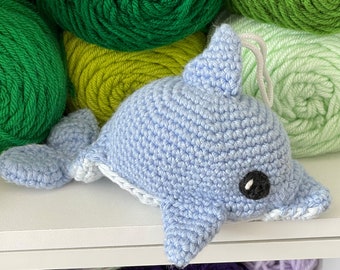 Dolphin Amigurumi Crochet Pattern, Daphne the Dolphin Scrubby Plush Digital Download PDF Tutorial