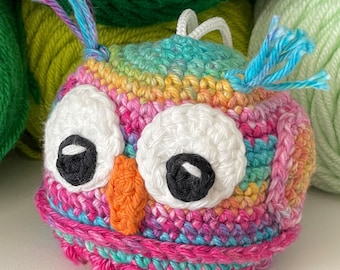 Owl Amigurumi Crochet Pattern, Bird Bath Scrubby Animal Plush Digital Download PDF Tutorial