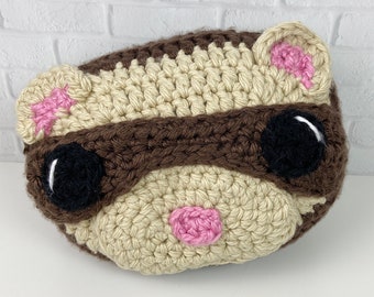 Fidget the Ferret Pillow Crochet Pattern, Ferret Crochet Pattern, Pillow Pattern, Crochet Decor