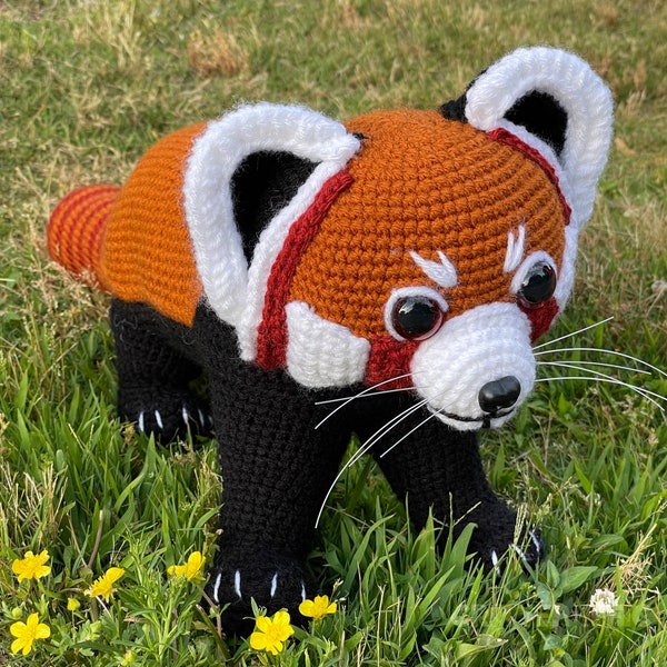 Red Panda Amigurumi Crochet Pattern, Rusty the Ailurus Realistic Plush Digital Download PDF Tutorial