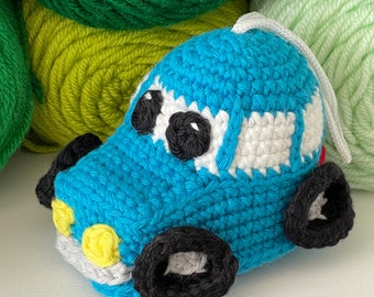 Car Amigurumi Crochet Pattern, Automobile Vehicle Bath Scrubby Plush Digital Download PDF Tutorial