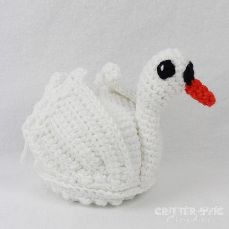 Swan Amigurumi Crochet Pattern, Bird Bath Scrubby Animal Plush Digital Download PDF Tutorial image 9