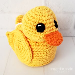 Duck Amigurumi Crochet Pattern, Rubber Duckie Bath Scrubby Animal Plush Digital Download PDF Tutorial