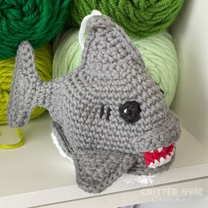 Shark Amigurumi Crochet Pattern, Ocean Animal Sea Life Bath Scrubby Plush Digital Download PDF Tutorial