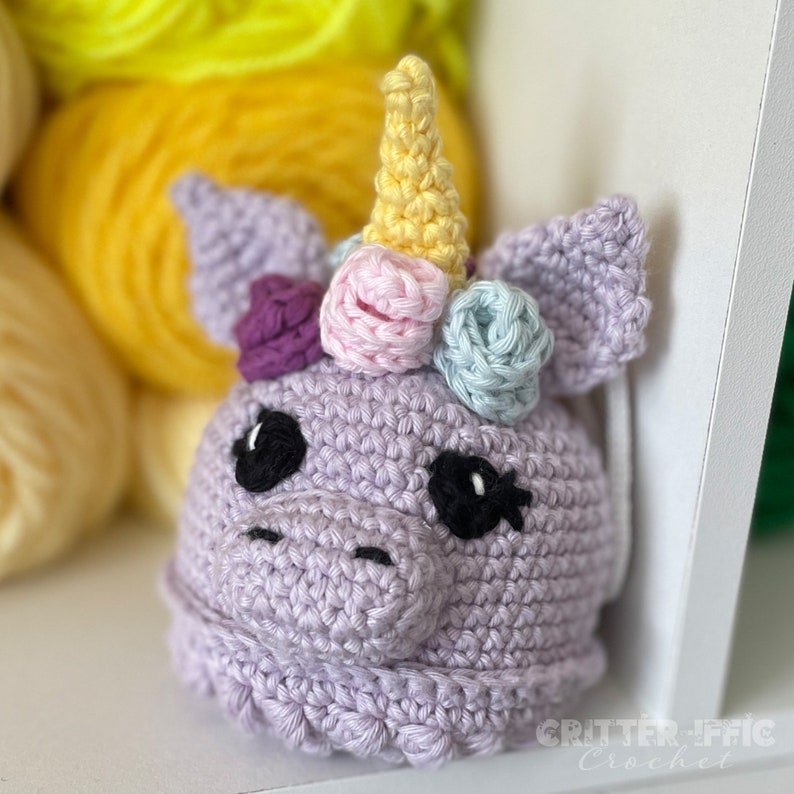 Unicorn Amigurumi Crochet Pattern, Magical Horse Fantasy Creature Scrubby Plush Digital Download PDF Tutorial image 7