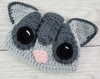 Sugar Glider Beanie Crochet Pattern, Possum Sugar Bear Hat Digital Download PDF Tutorial