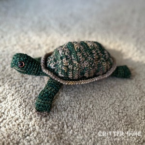 Turtle Amigurumi Crochet pattern, Plush Reptile Digital Download PDF Tutorial, DIY Eastern Box Turtle Woodland Animal