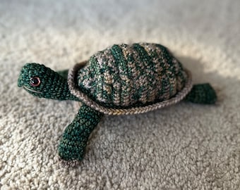 Turtle Amigurumi Crochet pattern, Plush Reptile Digital Download PDF Tutorial, DIY Eastern Box Turtle Woodland Animal