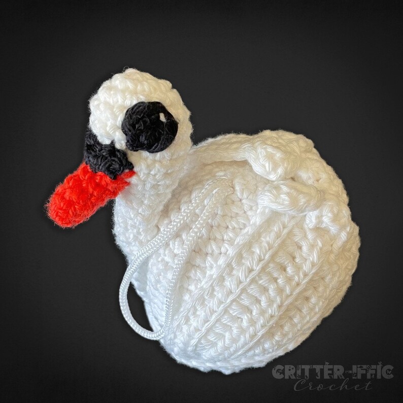 Swan Amigurumi Crochet Pattern, Bird Bath Scrubby Animal Plush Digital Download PDF Tutorial image 4