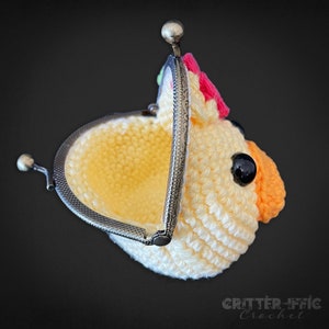 Duck Coin Purse Crochet Pattern, Clasped Duckling Bird Change Pouch Money Bag Digital Download PDF Tutorial image 6