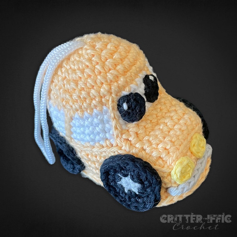 Car Amigurumi Crochet Pattern, Automobile Vehicle Bath Scrubby Plush Digital Download PDF Tutorial image 5