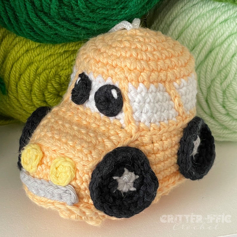 Car Amigurumi Crochet Pattern, Automobile Vehicle Bath Scrubby Plush Digital Download PDF Tutorial image 2