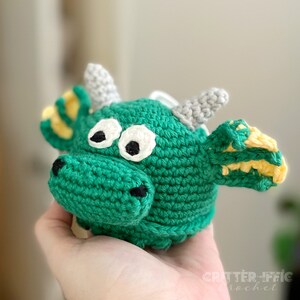 Dragon Amigurumi Crochet Pattern, Bath Scrubby Pattern, Magical Fantasy Creature Scrubby Plush Digital Download PDF Tutorial