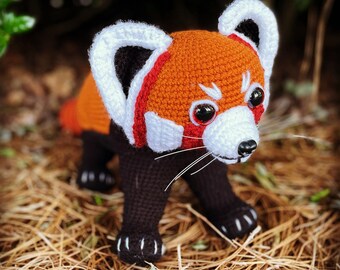 Red Panda Amigurumi Crochet Pattern, Rusty the Ailurus Realistic Plush Digital Download PDF Tutorial