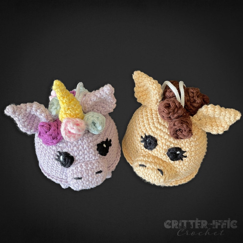 Unicorn Amigurumi Crochet Pattern, Magical Horse Fantasy Creature Scrubby Plush Digital Download PDF Tutorial image 5