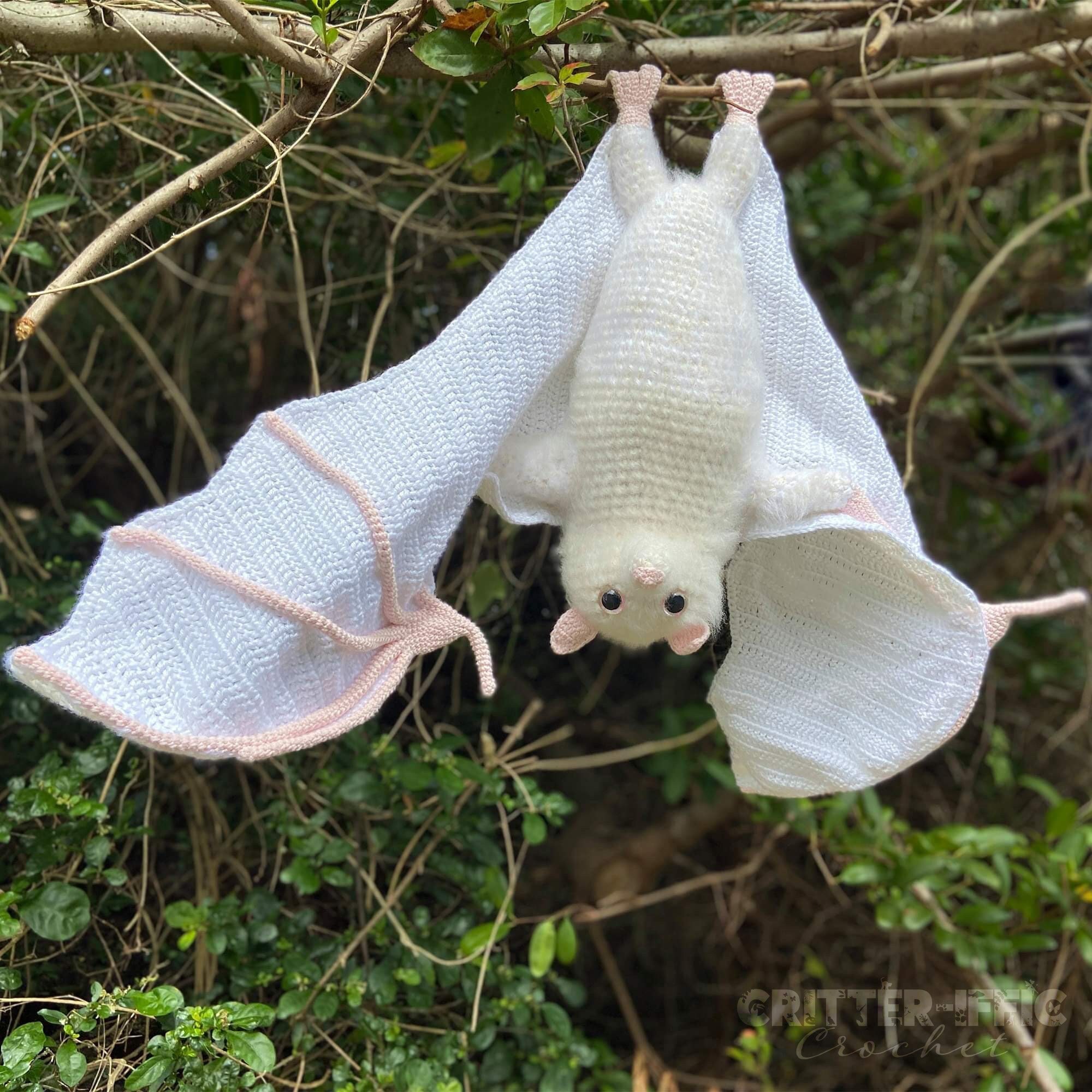 Fruit Bat Amigurumi Crochet Pattern, Flynn the Flying Fox Realistic Plush Digital Download PDF Tutorial