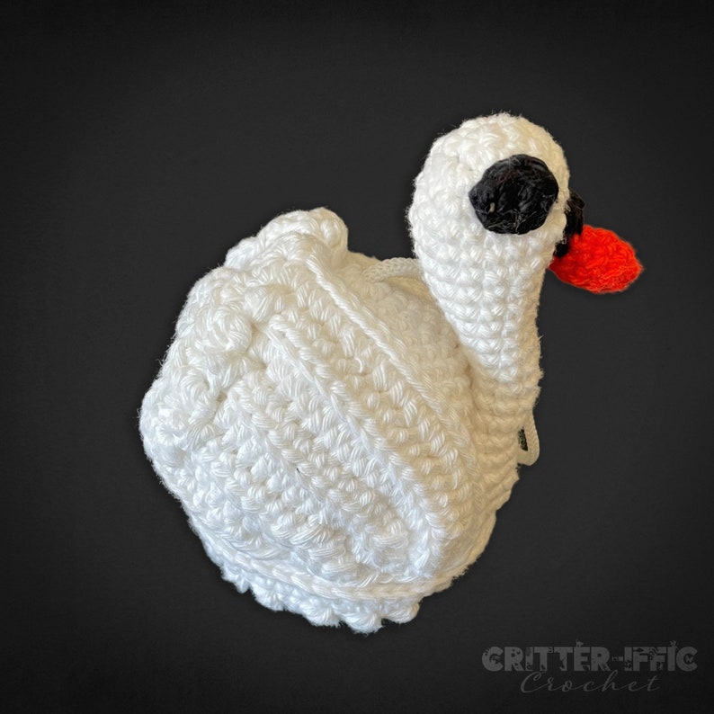 Swan Amigurumi Crochet Pattern, Bird Bath Scrubby Animal Plush Digital Download PDF Tutorial image 5