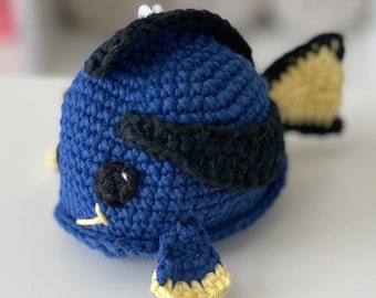 Blue Tang Fish Amigurumi Crochet Pattern, Ocean Animal Sea Life Bath Scrubby Plush Digital Download PDF Tutorial