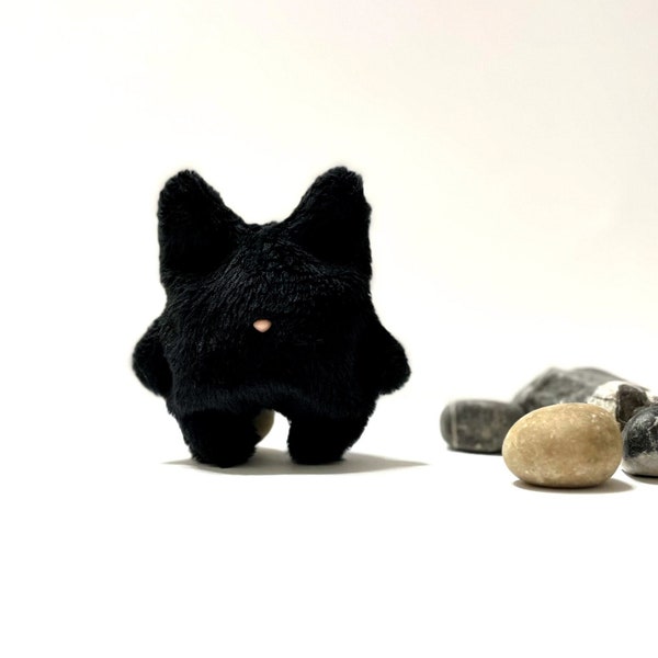 Pocket Black Cat Plush Toy: Worry Pet, Sensory Fidget Stuffed Animal, Stress Relief