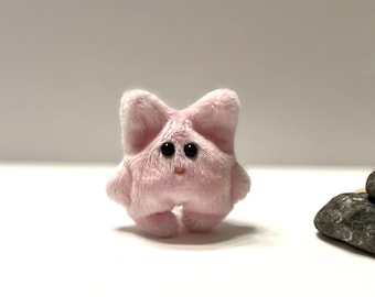 Pocket Cat Pink Plush Toy: Worry Pet, Travel Companion, Stuffed Animal Stress Relief