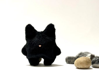 Pocket Cat Black Plush Toy, Worry Pet, Weighted Animal, Travel Companions, Sensory Plush, Lucky Charm, Fidget Plush, Anxiety Animal, Hug Mom